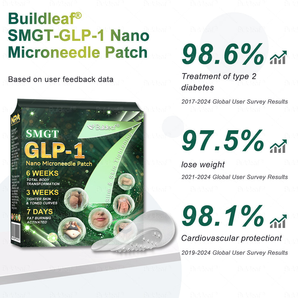 Official Store | ✨Buildleaf® SMGT-GLP-1 Nano Microneedle Patch with Collagen Peptides &Matrixyl 3000｜Clinically Backed Slimming, Firming & Glucose Control｜7-Day Results｜Needle-Free Application